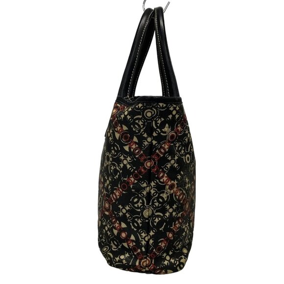 CHANEL Coco Travel Line Black Red Cream PVC Leather Tote Bag 963-073125 - Picture 3 of 14